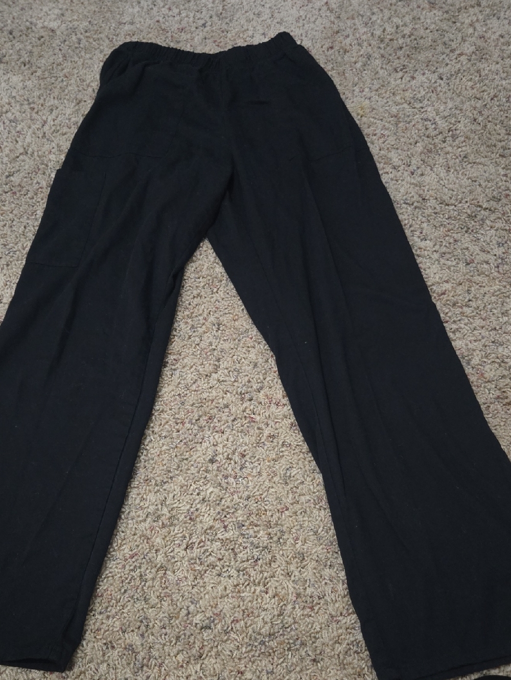Scrubstar Black Wide-Leg Drawstring Scrub Pants